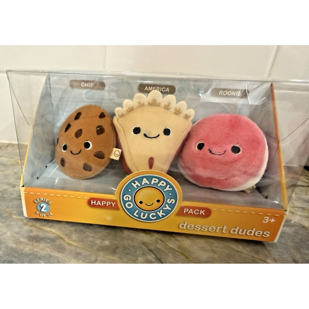 Hallmark Happy Go Luckys Plush Dessert Dudes CHIP America Roonie Pack New